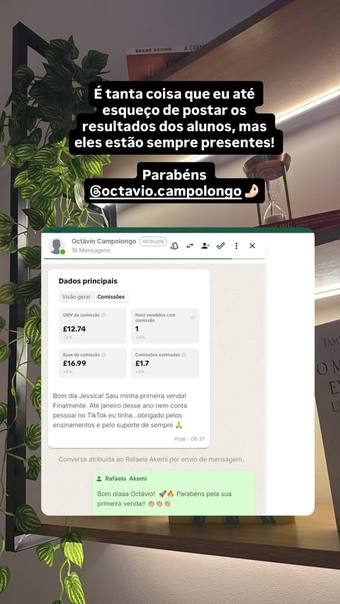 Print de resultado do aluno 9 do Código do Produto Viral